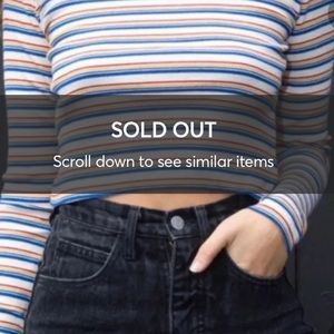 Brandy Melville Santana Rainbow Striped Top